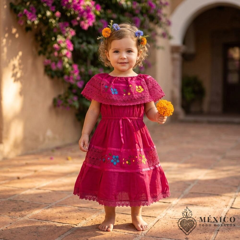 Mexican peasent dress  hand embroidered dress  Size 2